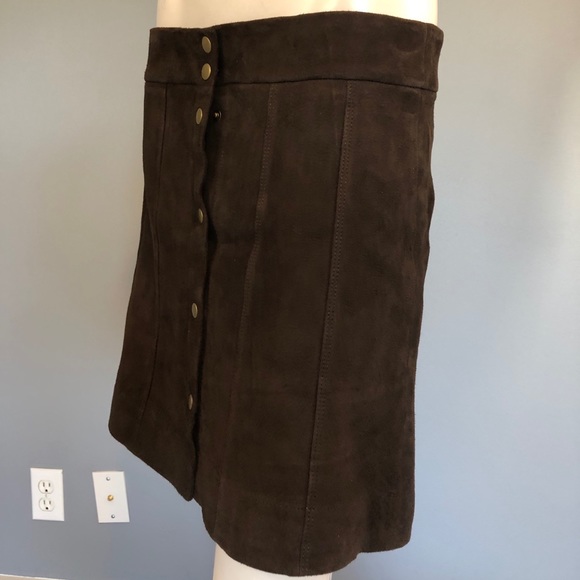 NWOT FRAME Dark  Brown Suede Leather Skirt SZ 29 - Picture 12 of 16